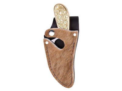 Whiteknuckler Convertible C7 - 10 oz Doubloon Stonewashed 154CM, Brindle, Fixed Blade