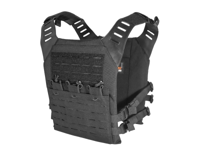 Air Raid Laser Cut Airsoft Black Loadout Vest w/ Triple Mag Pouches