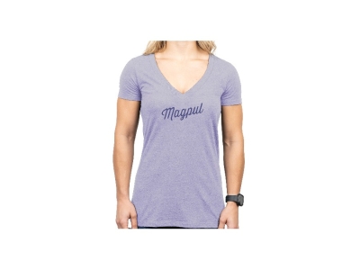 Magpul Rover Script Women's Orchid Heather Cotton/Polyester Short Sleeve