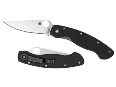 Spyderco 4" Modified Clip Point CPM S30V Blade Black G10 Tactical Knife