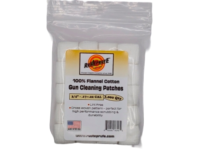 Rusteprufe 3/4" Flannel Cotton Cross Woven Patches, White, .22 Cal, 1000