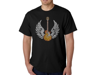 LA Pop Art Men's Word Art T-shirt - LYRICS TO FREEBIRD, Large, Black