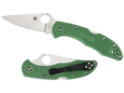 Spyderco 2.88" VG-10 Blade Green FRN Handle Folding Knife