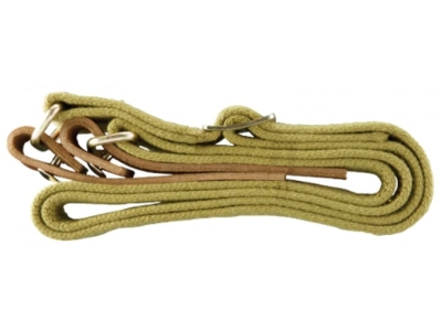 Heavy Duty sling made of Olive Canvas with Leather Trim, 20"-42" OAL