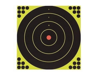 Shoot-N-C Reactive Target Self-Adhesive Paper 12" Bullseye 50 Pack