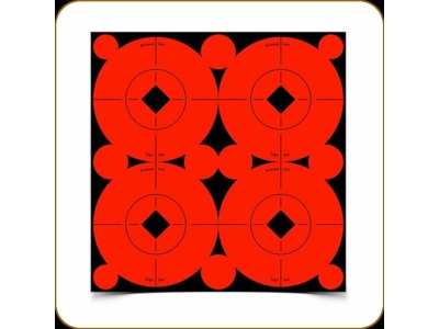 Target Spots Self-Adhesive Paper Black/Orange 3" Bullseye, 40