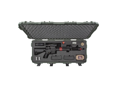AR15 Case Black NK-7 Resin w/ Foam Padding Wheels & Handle