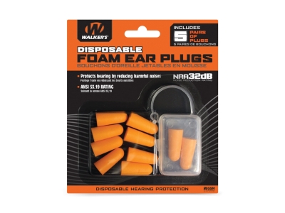 Walkers Foam Ear Plugs 10Pk Blister, Orange