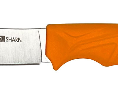 AccuSharp 4" Fixed Butcher Knife Blaze Orange Rubber Handle