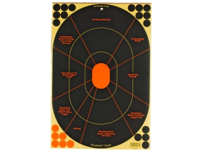 Birchwood  Shoot-N-C Reactive Target Black/Yellow/Red 12"x18" Oval Silhouette