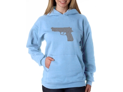 LA Pop Art Women's Word Art Hooded Sweatshirt -RIGHT TO BEAR ARMS, 4XL, Blue