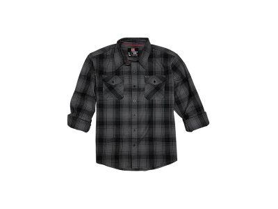 Hornady Flannel Shirt Relaxed Fit Button Up, XXL, Matte Black/Grey