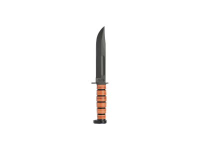 Ka-Bar 7" Fixed Clip Point 1095 Steel Blade Brown Leather Handle