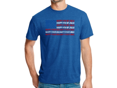 LA Pop Art Happy 4th of July - Men's Premium Blend Word Art T-Shirt, Large, Royal Blue