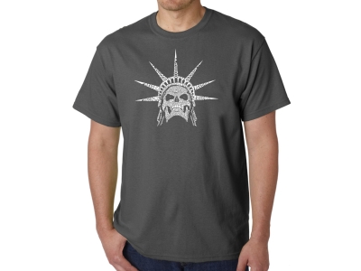 LA Pop Art Men's Word Art T-shirt - Freedom Skull