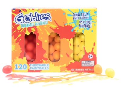 Gobiles Throwable Paintball 120ct, Red, Orange and Yellow