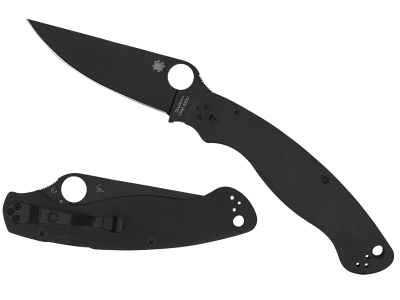 Spyderco 4" Black DLC CPM S30V Blade Black G10 Folding Tactical Knife
