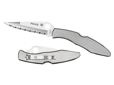 Spyderco 4.13" Folding Serrated VG-10 Spear Blade Stainless Handle