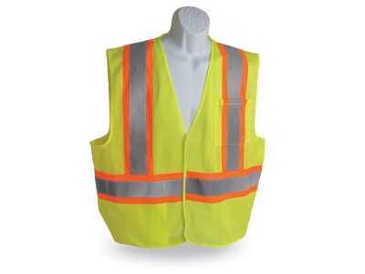 Walkers Dual Color Hook and Loop Safety Vest, Green, Small