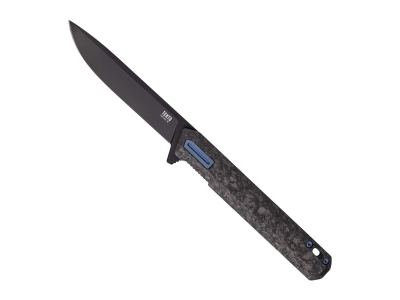 Tekto F2 Bravo Folding Knife // Forged Carbon - Blue Accents