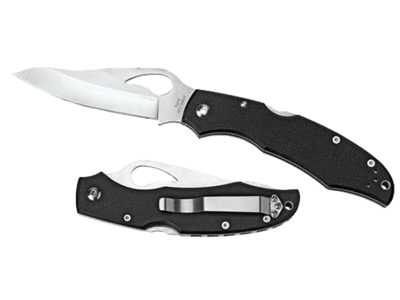 Spyderco 3.75" Folding Serrated Drop Point 8Cr13MoV Blade Black FRN