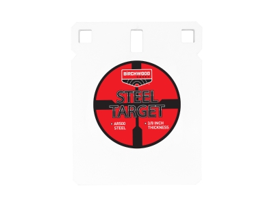 Birchwood  Centerfire Target 3/8" AR500 Steel 6" Square Gong, White