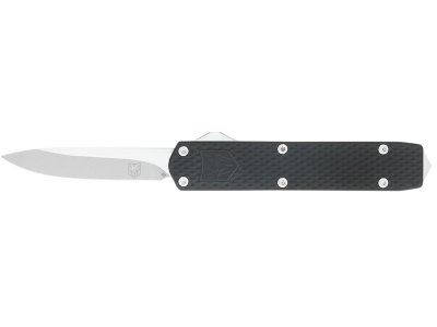 CobraTec 2.25" D2 OTF Knife Black Textured Aluminum Handle