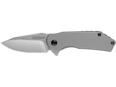 Kershaw 2.25" 4Cr14 Drop Point Blade Bead Blasted SS Handle
