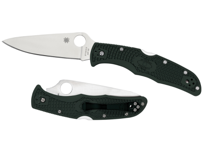 Spyderco 3.75" VG-10 Blade Green FRN Handle Folding Knife
