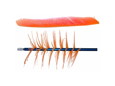 Trueflight Spiral Wrap Flu-Flu Feathers, Orange, 100
