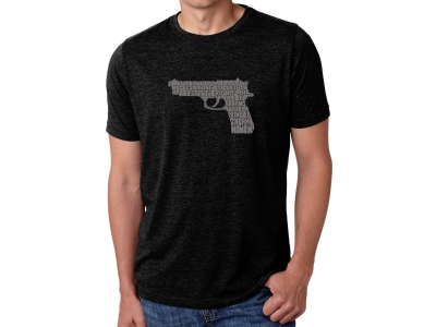 LA Pop Art Men's Premium Blend Word Art T-shirt - RIGHT TO BEAR ARMS, Large, Black