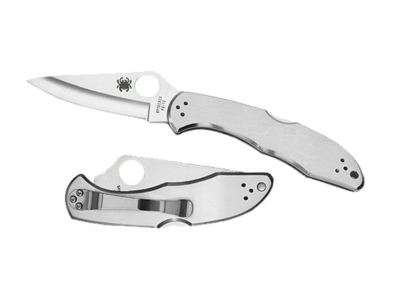 Spyderco 2.95" VG-10 Blade Stainless Steel Handle Folding Knife