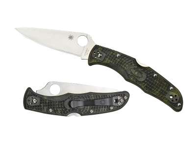Spyderco 3.8" VG-10 Blade Zome Green FRN Handle Folding Knife
