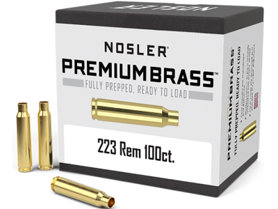Nosler Premium Brass Unprimed Rifle Cases, .223 Remington, 100