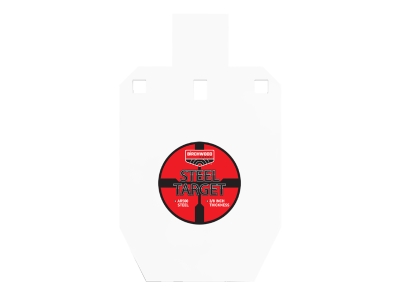 Birchwood  AR500 Steel Target 33% IPSC Silhouette, Black/White/Red