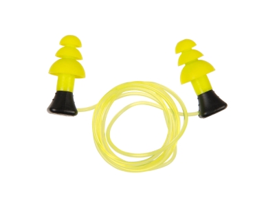 ULTRX Tethered Silicone Ear Plugs, 3-Pairs, Yellow