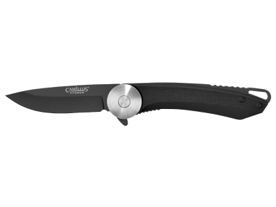 Camillus 2.75" Folding Drop Point AUS-8 Blade Black G10 Handle