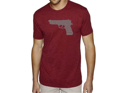 LA Pop Art Men's Premium Blend Word Art T-shirt - RIGHT TO BEAR ARMS, Large, Red