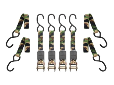 Muddy 1" x 8' Standard Duty Ratchet Straps / 4 Pack / Camo