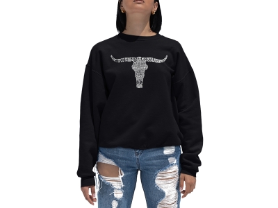 LA Pop Art Women's Word Art Crewneck Sweatshirt - Names of Legendary Outlaws, Extra Large, Black
