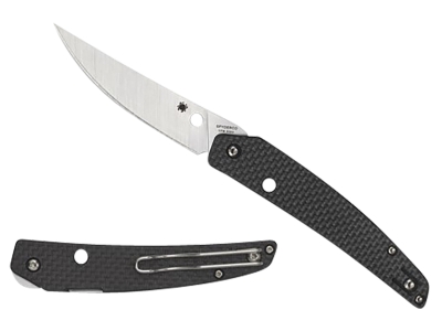Spyderco 3.26" CPM S30V Folding Knife Black Carbon Fiber G10 Handle