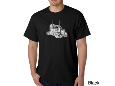 LA Pop Art Men's Word Art T-shirt - KEEP ON TRUCKIN', Extra Large, Black