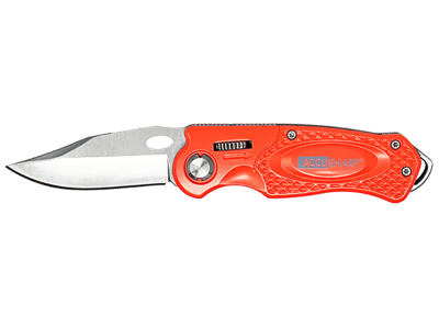 AccuSharp 3" Folding Plain Blade Blaze Orange Handle