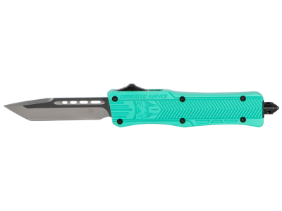 CobraTec 2.75" OTF Tanto D2 Blade Tiffany Blue Aluminum Handle
