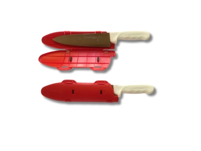 Blade Guard Secure Knife Blade Edge Protection Cover Sheath, Red