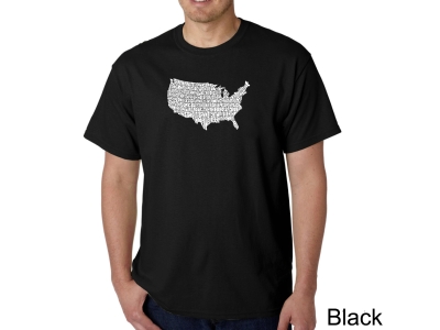 LA Pop Art Men's Word Art T-shirt - THE STAR SPANGLED BANNER, XXL, Black