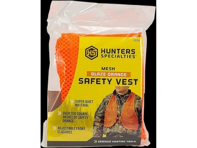 Hunters Specialties Safety Vest OSFA Chest Orange Mesh, One Size Fits Most