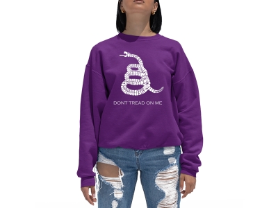 LA Pop Art Women's Word Art Crewneck Sweatshirt - DONT TREAD ON ME