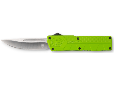 CobraTec 3.25" OTF Drop Point D2 Blade Zombie Green Aluminum Handle