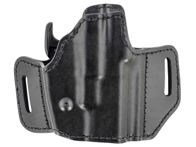 Bianchi OWB Holster, Size 11, Black Leather, Belt Slide, Fits Glock 27